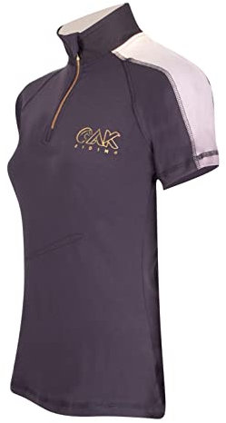 AK Aslan Short Sleeve Horse Riding Base Layer AKRS-6062 (as8, Alpha, m, Regular, Regular, Black/Gold)