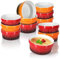COM-FOUR® 12x Ragout Fin Bowl - Moules allant au four en rouge et orange - Bol à crème brûlée - Bol à dessert de 250 ml chacun - Passe au lave-vaisselle