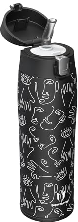 Super Sparrow Gourde Isotherme avec Paille - INOX Bouteille Isotherme - 350ml - Mug Isotherme Étanche - Gourde Enfant sans BPA, pour Sport, Voyages, L'école, Bureau