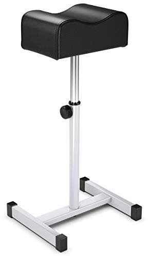 COSTWAY Tabouret de Pédicure à Hauteur d'Assise Réglable 45-65 cm, Repose-pied Pédicure avec Coussin Épais et Doux Charge 10KG, Équipement de Spa pour Manucure Soins des Jambes, Noir