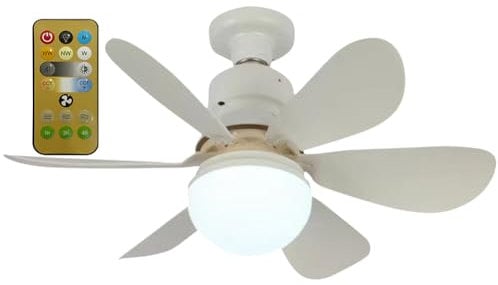 Ceiling Fans with Lights and Remote Control,30w Ceiling Fan Light Dimmable,Quiet Ceiling Fan 6 Blades for Bedroom,Living Room Kitchen 3 Color Temperature,3 Speeds,Timing