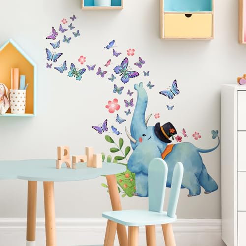 Butterfly Wall Sticker Elephant Wall Stickers for Adults Wall Sticker Elephant Wall Art Decals Wall Decor 1912