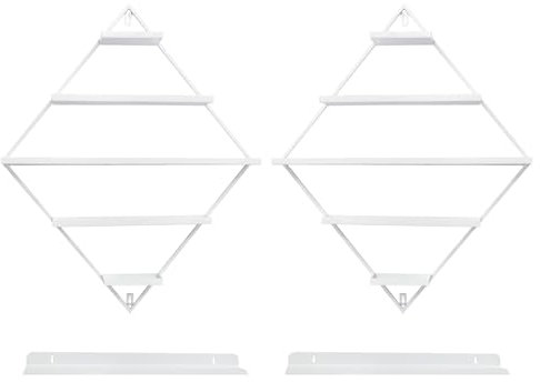 Alnemy Nagellack Regal Diamantförmiger Metall Nagellack Organizer Nagellack Aufbewahrung Nagellackständer für Nagellack ätherischen Ölen Lippenstift (Weiß)