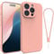 Andwing For iPhone 15 Pro Case,Silicone Case Soft Ultra For iPhone 15 Pro Phone Case Slim Protective Shockproof Cover Scratch-Resistant Microfiber Lining, 6.1 Pink