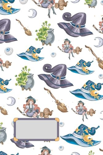 Witches on brooms: Notebook with witches