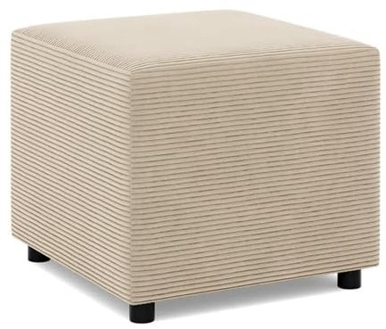 Mebligo - Fußstütze für Sessel 50 x 50 cm NEO Kollektion, Bequemer Hocker als Auflage, Pouf Hocker, Aus Hochwertigen Materialien, Sitzpouf, Fusshocker Gepolstert für Sessel, Beige