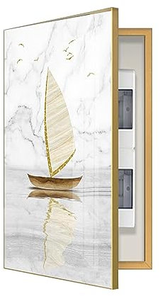 Coffret de Compteur électrique décoratif, Cache-Compteur, Peinture - Couvercle Mural Disponibles - Idéal pour (Couleur : A (Or),