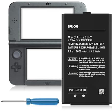 Batteria SPR-003 per console da gioco Nintendo 3DS XL New 3DS XL LL, batteria di ricambio interna ad alta capacità per console da gioco Nintendo Switch con kit di strumenti di riparazione
