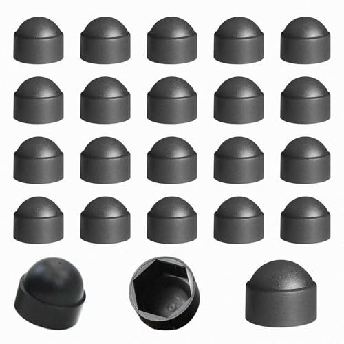 50 Stück Abdeckkappen für Schrauben M10 - Schraubkappen Schwarz aus Kunststoff - Schraubenabdeckung für Schrauben und Muttern - Schutz für Schrauben M10 - Innendurchmesser 15 mm, Höhe 15 mm