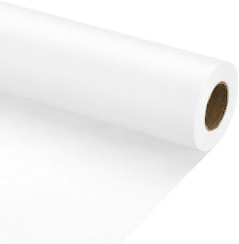 PATIKIL 29.6cm Papier d'Emballage, 12.7 Mètre Rouleau de Papier Cadeaux 70 GSM pour Décoration Tableau d'Affichage Emballage Cadeau Noël Anniversaire Nouvel An Fête Mère Père, Blanc
