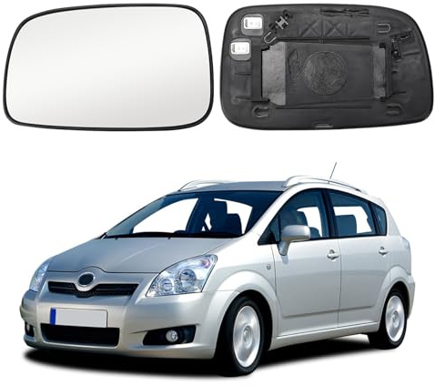 Cristal de Espejo Reemplazar para Toyota Corolla Verso 2004-2009, Retrovisor Exterior Ajustable Adecuado Lente de Marcha Atrá, Espejo Retrovisor Calefactable (Lzquierd)