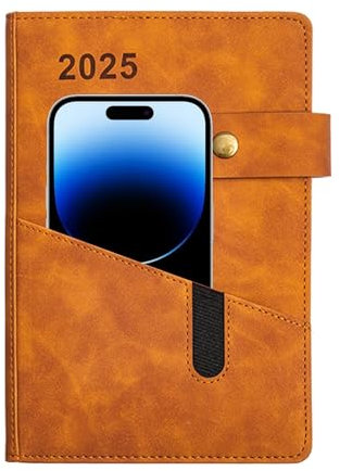 Daily Planner Book, Organizer Notebook 2025, Pu Leather Notebook, Leather Bound Planner, Customizable Event Planner, 365 Days Planner Notepad, Event Planner Book for Work, Study, Schedule, Business