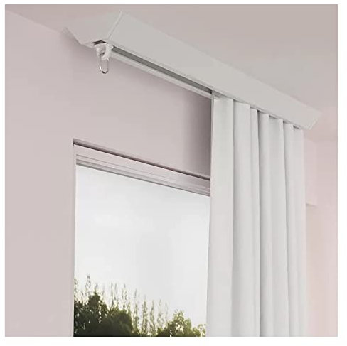 Deckenhalterungsvorhangschienen-Set, V-Form, extra dünn, leise, Raumteiler, Gardinenstange für Fenster, Trennwand, Balkon, nahtlose Installation (Farbe: Weiß, Größe: 13 m)