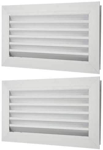 PATIKIL Cubierta De Ventilación De Aire Para Puertas, 2 Piezas 16 x 8, Rejilla De Aluminio Para Ventilación Con Persianas Para Puertas De Armario O Gabinete, Tono Plateado