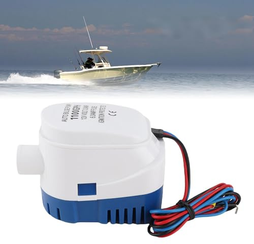 Pompa sentina sommergibile 12V per imbarcazioni 1100GPH con galleggiante automatico integrato pompa sentina acqua ad alta portata per nautica protezione da sovracorrente e motore duraturo