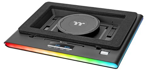 Thermaltake Massive EXTREME Notebook Cooler; Laptop up to 18in; 800~3500 RPM; 48.5 CFM; 120mm Cross Flow Fan; Ambient Temp Sensor; PWM Scroll Wheel; 2 Stage Height & Angle Adjustment; CL-N023-PL12SW-B