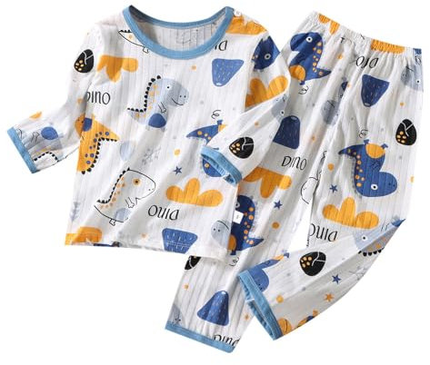 Generico Pantaloni Estivi Bambina 9 Anni Pigiama Estivo per Ragazzi e Ragazze Pigiama a Maniche Lunghe Set di Pigiami per Bambini Carini Pigiama Pile Bambina (Grey, 12-18 Months)