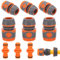Hejo 9 Pièces Embout Tuyau Arrosage, Kit de Raccord Tuyau D'arrosage pour Rallonge de Tuyau 13 mm (1/2), Tuyau de Jardin avec Connecteur, pour début et Fin de Tuyau, Necessaire Darrosage
