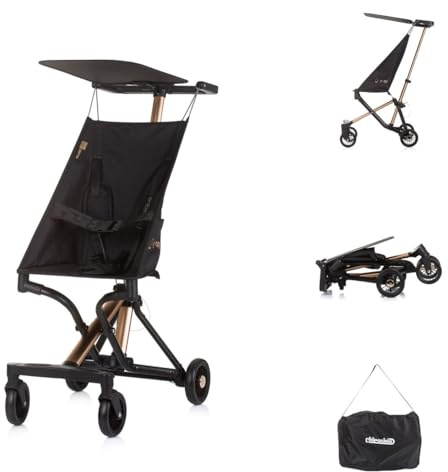 Chipolino Kinderwagen, Buggy Unique Aluminiumrahmen faltbar 3-Punkt-Gurt Tasche schwarz