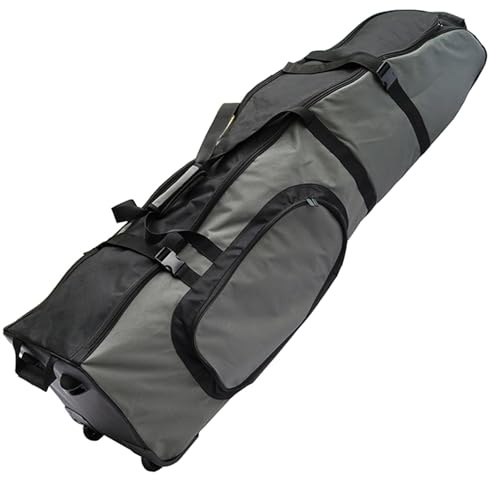 Gr8 Home Premium Wheeled Travel Golf Bag Padded Flight Cover Case with Reinforced Wheels Black Grey