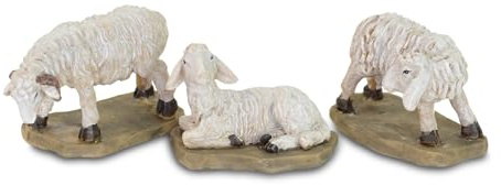 Riffelmacher Krippenschafe 3er Set | Polyresin | 4,5-6 cm | Creme | 78510