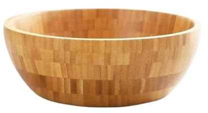 Compatible for Bamboo Salad Bowl and Noodle Mixing Large Wooden Tableware Thickened(L)