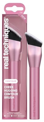 Real Techniques Cheek Hugging Contour Brush, Angled Makeup Brush for Cream Contour Liquid Bronzer & Sculpting, Precision Face Shaping, UltraPlush Bristles, Cruelty-Free, 1 Count