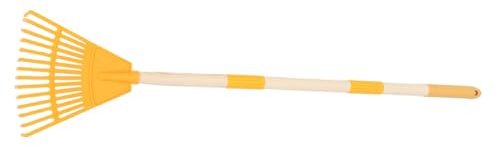 Abaodam Laubharke Kunststoff 14 Zinken 87cm mit Abnehmbarem Stiel Kleiner Gartenrechen für Mulchen Rasenpflege Sträucher Camping und Winterrasen