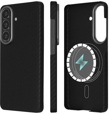 kalibri Hülle für Samsung Galaxy S26 Hülle - Aramid Handy Schutzhülle - Cover Case Handyhülle - Kompatibel mit MagSafe Schwarz matt