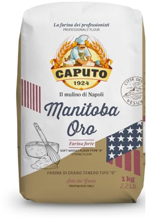 Caputo Farina Manitoba Oro 0, Alta Forza, 1 kg, Confezione da 10
