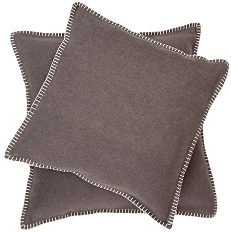Kissenbezug braun Dekokissen aus Baumwolle flauschig weich, 50x50 cm