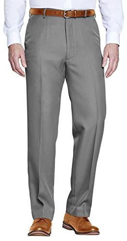 Chums Men's Formal Elasticated Trousers Comfort Fit Pants Smart Trousers for Men Grey 34W / 29L