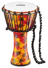 Nino Percussion Rope Tuned Djembe - Großes Musikinstrument für Kinder ab 4 Jahren - Durchmesser 10 Zoll - Kunststoff, Mehrfarbig (NINO-PDJ1-S-F)