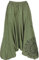 GURU SHOP Haremshose Pluderhose, Pumphose mit Mandala, Aladinhose aus Baumwolle, Damen, Olivgrün, Size:40, Hosen Alternative Bekleidung