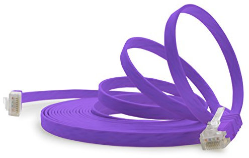 1aTTack.de 1,5m - violett - 1 Stück - Cat.6 Flaches Netzwerkkabel Cat6 Flachkabel Ultra Flach Cat.6 Patchkabel 1000 Mbit/s Gigabit LAN (RJ45) Flach Slim Micro