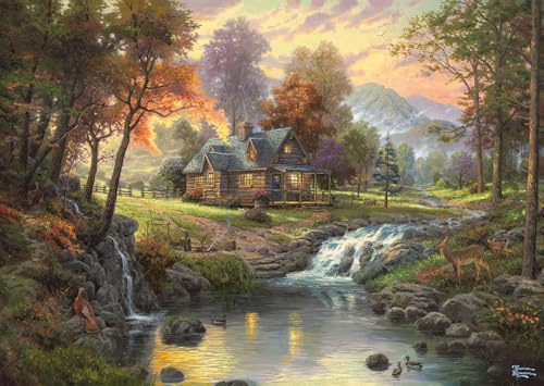Schmidt - SCH-58445 - Mountain Retreat, 1000 Teile Puzzle - ab 12 Jahren - Landschaft Puzzle - von Thomas Kinkade