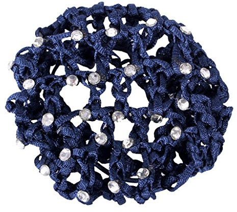 QHP Haarnetz Diamand mit Kunst-Perlen besetzt (Navy)