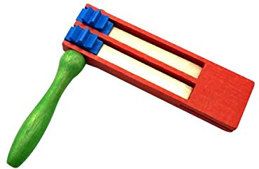 GICO Carraca doble, trinquete doble de madera, rastrillo de colores, para carnaval 6580