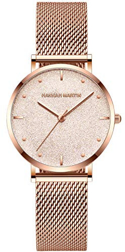 RORIOS Mode Femme Montres étoilée Dial Bracelet Acier Inoxydable Ladies Watch