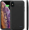 WELUV Coque de Batterie pour iPhone X XS 4000 mAh - Support de Téléphone Intégré - Ultra Fine et Rechargeable - Noir - Version 2019 - 5,8 Pouces