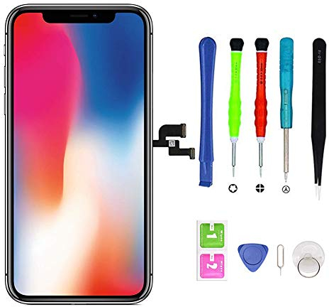 Ersatzdisplay für iPhone X, OLED-Display, Touchscreen-Digitizer mit Reparaturwerkzeug, 5,8 Zoll