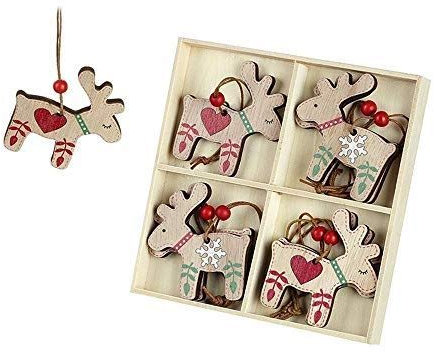 Reindeer Wooden Tree Decorations
