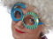 Spass-Brille / Geburtstags-Brille / Party-Brille 60 zum 60. Geburtstag in blau & gelb / Geburtstags-Deko Geburtstags-Feier Party-Zubehör 60. Geburtstag Mann & Frau Runder Geburtstag Accessoires