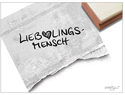 Stempel Textstempel Lieblingsmensch, Handschrift - Schriftstempel Liebe Freundschaft Karten Geschenkanhänger Scrapbook Valentinstag - zAcheR-fineT