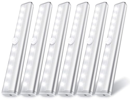 lexall 6 Pack Battery Powered Motion Sensor Lights Indoor, Closet Lights