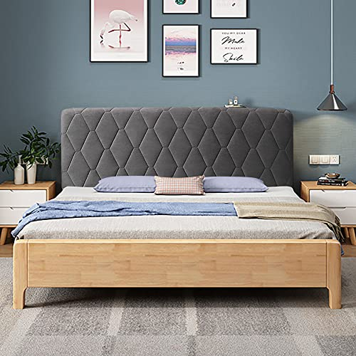 WSGJHB Bett Kopfteil Bezug Bettkopfteil Hussen Kopfteilbezug Staubdicht Gesteppt Einfarbig Verdicken Baumwolle Kopfbedeckungen Kopfende Bettdecke 100cm Dunkelgrau