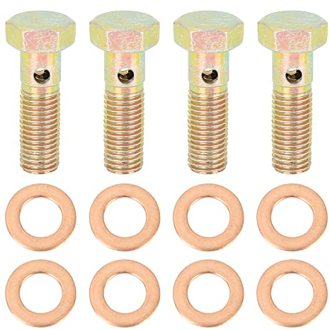 X AUTOHAUX 4 Sätze Bremshohlschraube M8x1,0mm metrisch Gewinde Hohlschrauben Bremsverbindung Adapter 30mm
