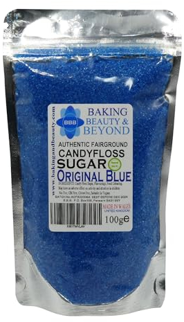 Baking Beauty and Beyond Premium Candy Floss Sugar 100g - Original Blue Flavour