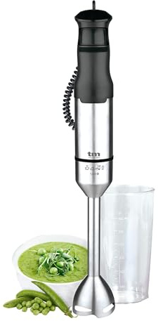 TM Electron TMPBA016 Handmixer mit 1200 W Leistung, Dunstabzugshaube und Achse aus Edelstahl, 600 ml Messbecher, ergonomischer und rutschfester Griff
