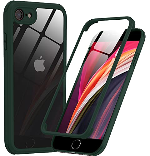 Phoneaura iPhone 8 iPhone SE vorne und hinten 360 Grad Handyhülle aus Glas Fullcover Zwei Seiten Ganzkörper Case mit Zwei Panzerfolien (Vollschutz, Komplettschutz, Displayschutz)